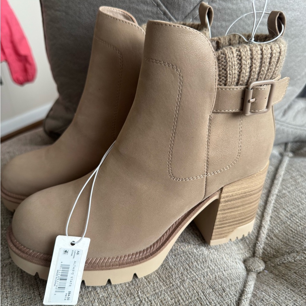Altar'd State Tan Heeled Boots